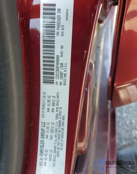 2015 Chrysler 200 S из США, поврежденный, VIN 1C3CCCBG8FN609000